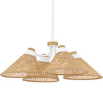 Graft Rattan Pendant - Matte White / Rattan