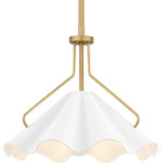 Mejia Pendant - Aged Brass / White