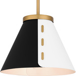 Trette Pendant - Brushed Weathered Brass / Black / White