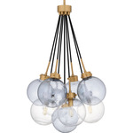Soiree Pendant - Brushed Weathered Brass / Clear / Smoke