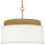 Malia Pendant - Brushed Gold / White