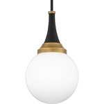 Arlo Pendant - Matte Black / Brass / Opal