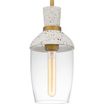 Springsteen Pendant - Aged Brass / Terrazzo / Clear