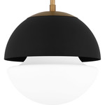 Marley Pendant - Weathered Brass / Matte Black / Opal Etched
