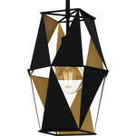 Wren Pendant - Matte Black / Brass