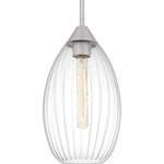 Marza Pendant - Brushed Nickel / Clear