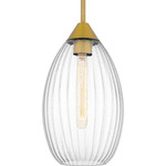 Marza Pendant - Brushed Gold / Clear