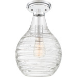 Genie Semi Flush Ceiling Light - Polished Chrome / Clear