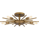 Mesquite Semi Flush Ceiling Light - Weathered Brass