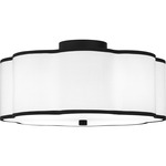 Mabry Semi Flush Ceiling Light - Matte Black / White