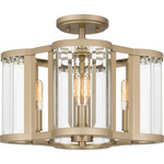 Renee Semi Flush Ceiling Light - Bronze Gold / Clear Beveled