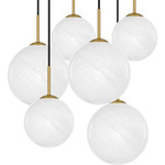 Wonderstruck Semi-flush Ceiling Light - Aged Brass / Cloud Glass