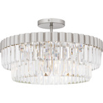 Starlight Semi Flush Ceiling Light - Brushed Nickel / Clear