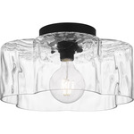 Lilly Semi Flush Ceiling Light - Matte Black / Clear