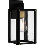 Robbins Outdoor Wall Light - Matte Black / Gold / Clear Seedy