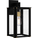 Robbins Outdoor Wall Light - Matte Black / Gold / Clear Seedy