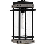 Strader Pendant - Matte Black / Clear Seedy