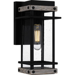 Strader Outdoor Wall Light - Matte Black / Clear Seedy
