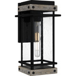 Strader Outdoor Wall Light - Matte Black / Clear Seedy