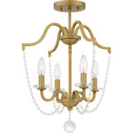 Sunday Semi Flush Ceiling Light - Aged Brass