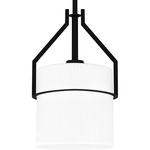 Seymour Mini Pendant - Matte Black / Opal Etched