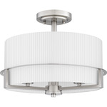 Seymour Semi Flush Ceiling Light - Brushed Nickel / Opal Etched
