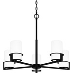 Seymour Chandelier - Matte Black / Opal Etched