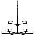 Seymour Chandelier - Matte Black / Opal Etched