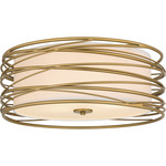 Spiral Semi Flush Ceiling Light - Light Gold / Off White