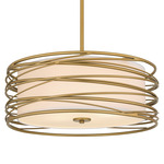 Spiral Pendant - Light Gold / Off White