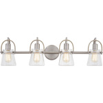 Stafford Bathroom Vanity Light - Brushed Nickel / Clear Seedy