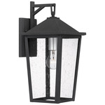 Stoneleigh Outdoor Wall Light - Mottled Black / Clear Seedy
