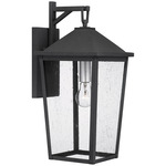 Stoneleigh Outdoor Wall Light - Mottled Black / Clear Seedy