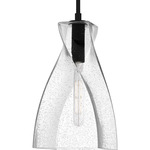 Stetson Pendant - Matte Black / Clear Seedy
