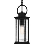 Tilmore Outdoor Pendant - Matte Black / Clear Ribbed