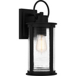 Tilmore Outdoor Wall Light - Matte Black / Clear Ribbed