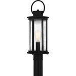 Tilmore Outdoor Post Light - Matte Black / Clear Ribbed