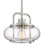 Trilogy Pendant - Brushed Nickel / Clear Seedy