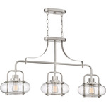 Trilogy Island Light - Brushed Nickel / Clear Seedy
