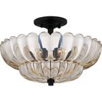 Whitecap Semi Flush Ceiling Light - Mottled Cocoa / Amber