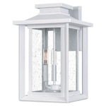 Wakefield Outdoor Wall Light - Matte White / Clear Seedy