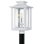 Wakefield Outdoor Post Light - Matte White / Clear Seedy