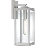 Westover Outdoor Lantern Wall Light - Stainless Steel / Clear Beveled