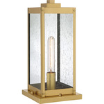 Westover Outdoor Pier Light - Antique Brass / Clear Seedy