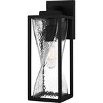 Zarah Outdoor Wall Light - Matte Black / Clear Hammered