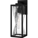 Zarah Outdoor Wall Light - Matte Black / Clear Hammered