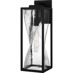 Zarah Outdoor Wall Light - Matte Black / Clear Hammered