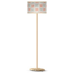 Quary Floor Lamp - Alder Wood / Pink / Green Squares