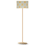 Quary Floor Lamp - Alder Wood / Yellow / Green Squares