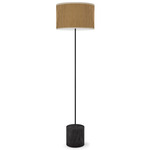Artie Floor Lamp - Ebony Stained Veneer / Woven Bamboo